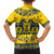 Sweden Daleclarian Horse Family Matching Short Sleeve Bodycon Dress and Hawaiian Shirt Floral Folk Pattern Yellow Version
