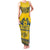 Sweden Daleclarian Horse Family Matching Tank Maxi Dress and Hawaiian Shirt Floral Folk Pattern Yellow Version