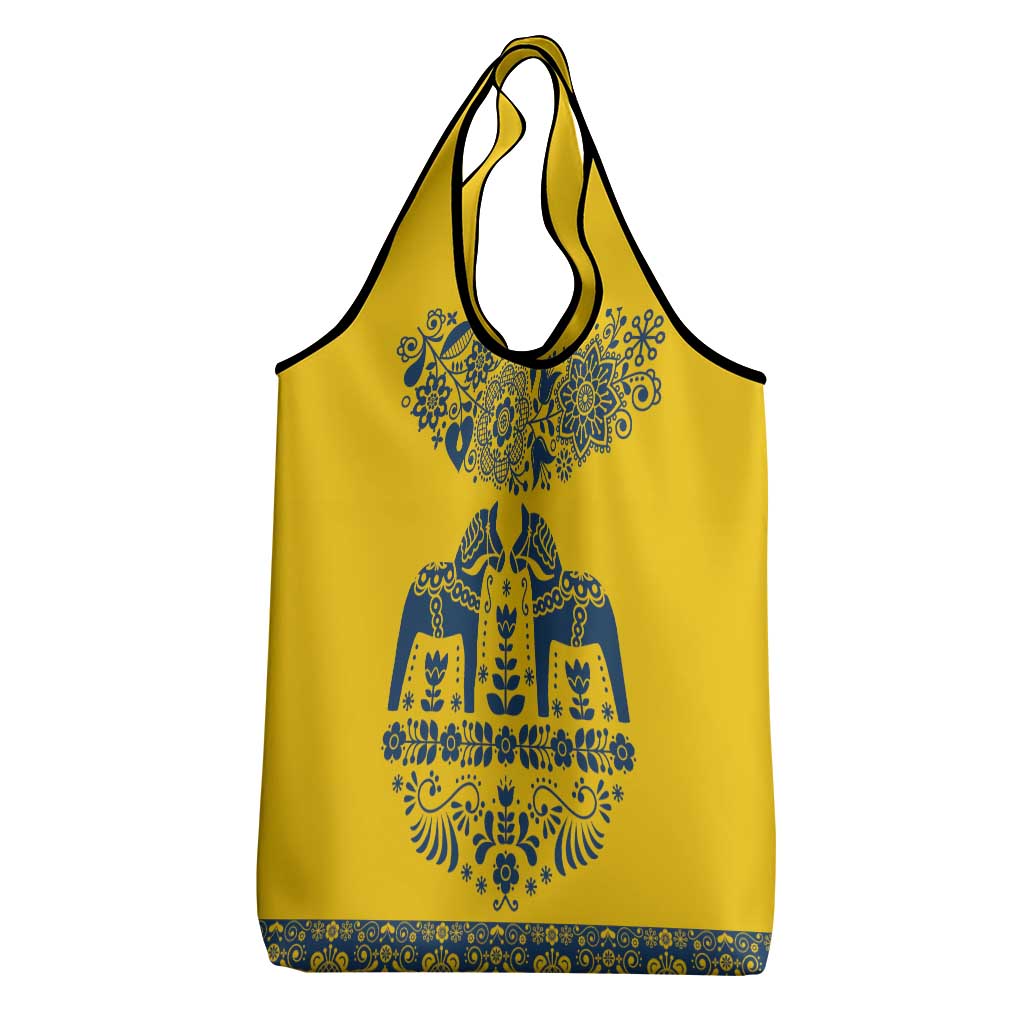 Sweden Daleclarian Horse Grocery Bag Floral Folk Pattern Yellow Version