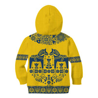 Sweden Daleclarian Horse Kid Hoodie Floral Folk Pattern Yellow Version