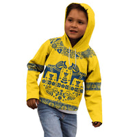 Sweden Daleclarian Horse Kid Hoodie Floral Folk Pattern Yellow Version
