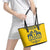 Sweden Daleclarian Horse Leather Tote Bag Floral Folk Pattern Yellow Version
