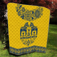Sweden Daleclarian Horse Quilt Floral Folk Pattern Yellow Version