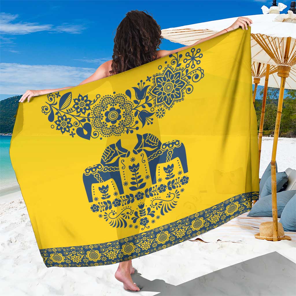 Sweden Daleclarian Horse Sarong Floral Folk Pattern Yellow Version