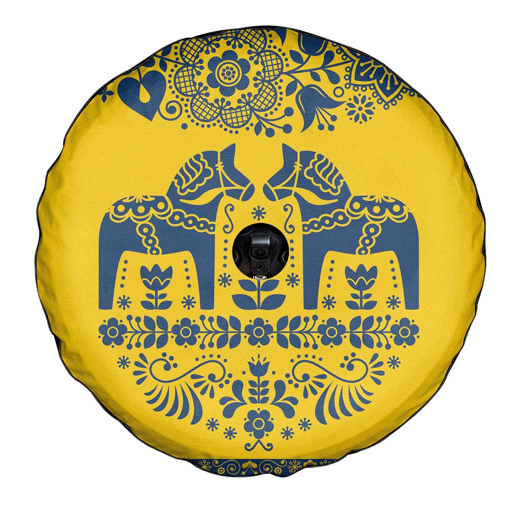 Sweden Daleclarian Horse Spare Tire Cover Floral Folk Pattern Yellow Version