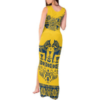 Sweden Daleclarian Horse Tank Maxi Dress Floral Folk Pattern Yellow Version