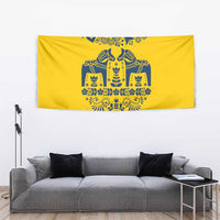 Sweden Daleclarian Horse Tapestry Floral Folk Pattern Yellow Version