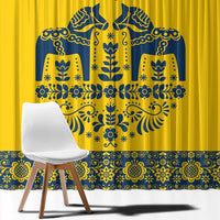 Sweden Daleclarian Horse Window Curtain Floral Folk Pattern Yellow Version