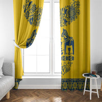 Sweden Daleclarian Horse Window Curtain Floral Folk Pattern Yellow Version