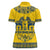 Sweden Daleclarian Horse Women Polo Shirt Floral Folk Pattern Yellow Version