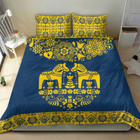 Sweden Daleclarian Horse Bedding Set Floral Folk Pattern Blue Version