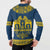 Sweden Daleclarian Horse Button Sweatshirt Floral Folk Pattern Blue Version