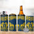 Sweden Dalecarlian Horse 4 in 1 Can Cooler Tumbler Floral Folk Pattern Blue Version LT18