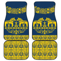 Sweden Daleclarian Horse Car Mats Floral Folk Pattern Blue Version