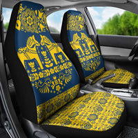 Sweden Daleclarian Horse Car Seat Cover Floral Folk Pattern Blue Version