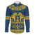 Sweden Daleclarian Horse Family Matching Puletasi and Hawaiian Shirt Floral Folk Pattern Blue Version
