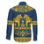 Sweden Daleclarian Horse Family Matching Puletasi and Hawaiian Shirt Floral Folk Pattern Blue Version