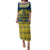Sweden Daleclarian Horse Family Matching Puletasi and Hawaiian Shirt Floral Folk Pattern Blue Version