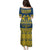 Sweden Daleclarian Horse Family Matching Puletasi and Hawaiian Shirt Floral Folk Pattern Blue Version