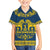 Sweden Daleclarian Horse Family Matching Puletasi and Hawaiian Shirt Floral Folk Pattern Blue Version