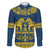 Sweden Daleclarian Horse Family Matching Short Sleeve Bodycon Dress and Hawaiian Shirt Floral Folk Pattern Blue Version