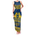 Sweden Daleclarian Horse Family Matching Tank Maxi Dress and Hawaiian Shirt Floral Folk Pattern Blue Version