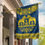Sweden Daleclarian Horse Garden Flag Floral Folk Pattern Blue Version