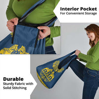 Sweden Daleclarian Horse Grocery Bag Floral Folk Pattern Blue Version