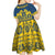 Sweden Daleclarian Horse Kid Short Sleeve Dress Floral Folk Pattern Blue Version