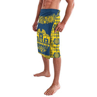 Sweden Daleclarian Horse Lavalava Floral Folk Pattern Blue Version