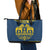 Sweden Daleclarian Horse Leather Tote Bag Floral Folk Pattern Blue Version