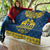 Sweden Daleclarian Horse Quilt Floral Folk Pattern Blue Version