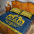 Sweden Daleclarian Horse Quilt Bed Set Floral Folk Pattern Blue Version