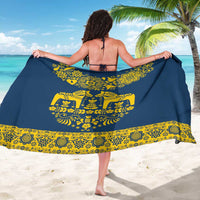 Sweden Daleclarian Horse Sarong Floral Folk Pattern Blue Version