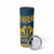 Sweden Dalecarlian Horse Skinny Tumbler Floral Folk Pattern Blue Version LT18