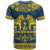 Sweden Daleclarian Horse T Shirt Floral Folk Pattern Blue Version