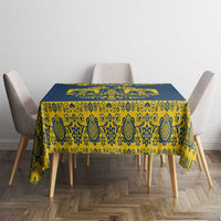 Sweden Daleclarian Horse Tablecloth Floral Folk Pattern Blue Version