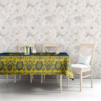 Sweden Daleclarian Horse Tablecloth Floral Folk Pattern Blue Version