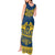 Sweden Daleclarian Horse Tank Maxi Dress Floral Folk Pattern Blue Version