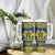 Sweden Dalecarlian Horse Tumbler With Handle Floral Folk Pattern Blue Version LT18