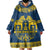 Sweden Daleclarian Horse Wearable Blanket Hoodie Floral Folk Pattern Blue Version