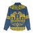 Sweden Daleclarian Horse Women Casual Shirt Floral Folk Pattern Blue Version
