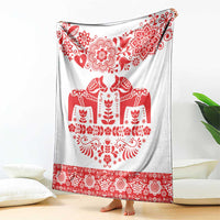 Sweden Daleclarian Horse Blanket Floral Folk Pattern White Version