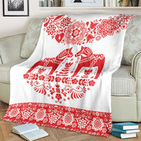Sweden Daleclarian Horse Blanket Floral Folk Pattern White Version