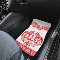 Sweden Daleclarian Horse Car Mats Floral Folk Pattern White Version