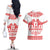 Sweden Daleclarian Horse Couples Matching Off The Shoulder Long Sleeve Dress and Hawaiian Shirt Floral Folk Pattern White Version