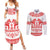 Sweden Daleclarian Horse Couples Matching Summer Maxi Dress and Long Sleeve Button Shirt Floral Folk Pattern White Version