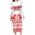 Sweden Daleclarian Horse Family Matching Long Sleeve Bodycon Dress and Hawaiian Shirt Floral Folk Pattern White Version