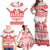 Sweden Daleclarian Horse Family Matching Off Shoulder Maxi Dress and Hawaiian Shirt Floral Folk Pattern White Version