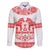 Sweden Daleclarian Horse Family Matching Puletasi and Hawaiian Shirt Floral Folk Pattern White Version